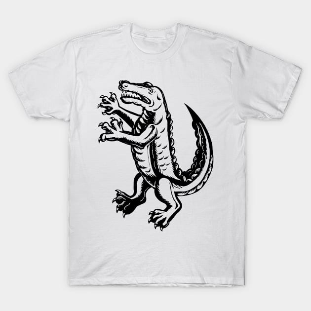 Alligator Standing Scraperboard T-Shirt by patrimonio